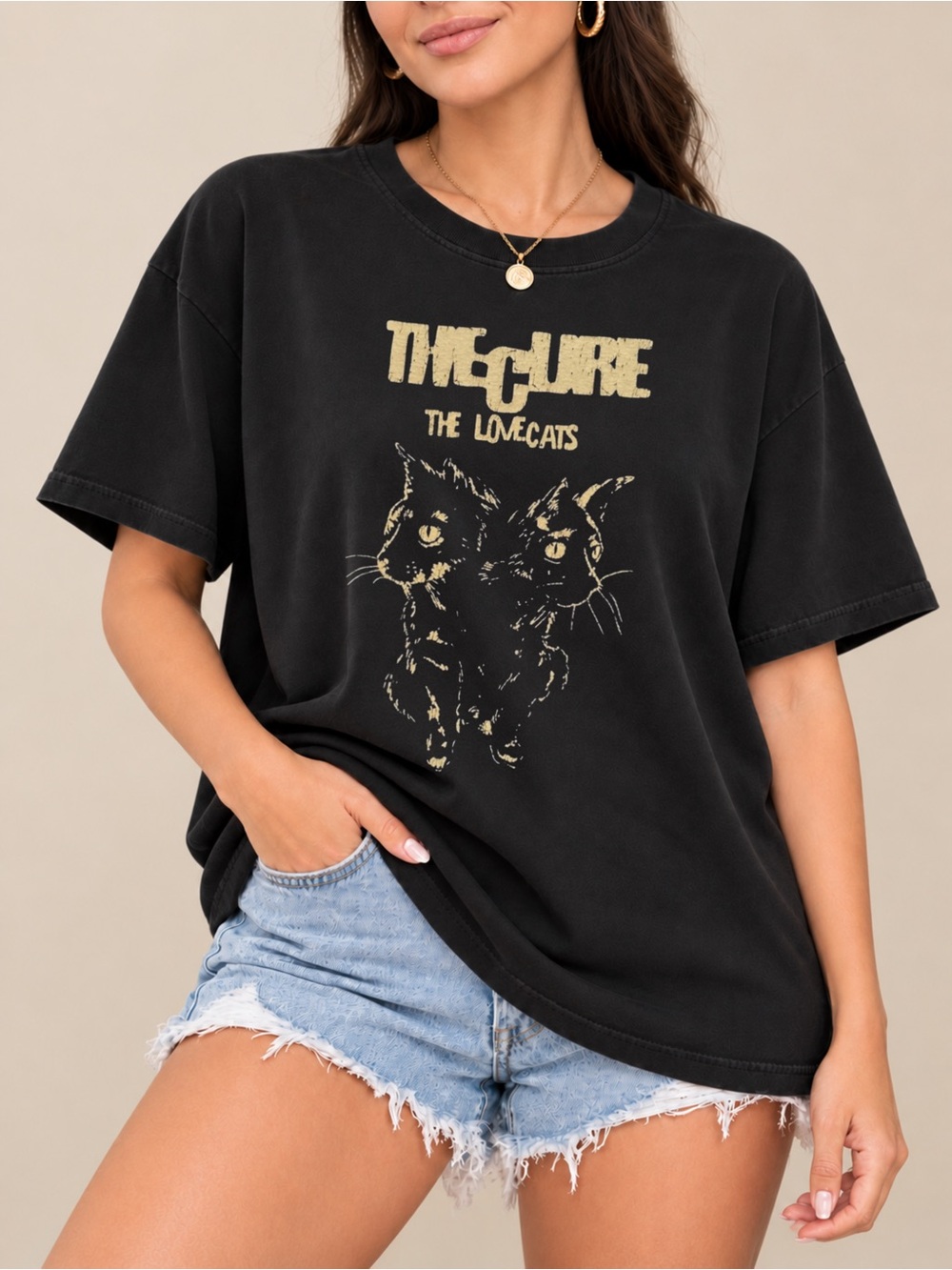 Gildan Black The Cure The Love Cats Graphic Unisex